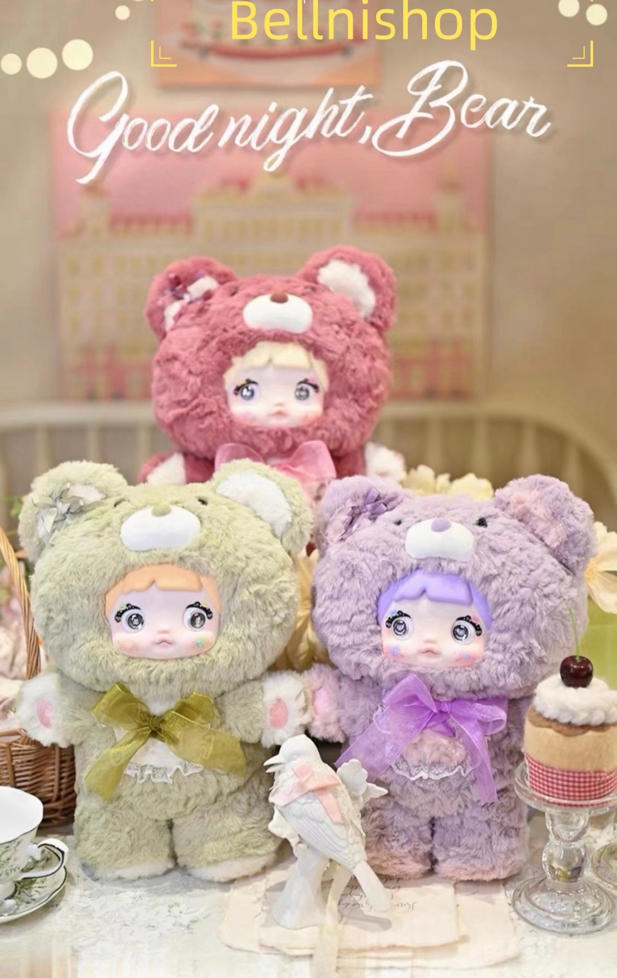 Nommi Blind Box Plush Figures Large, Cute Vinyl Face Blind Box Plush Doll, Nommi 400%